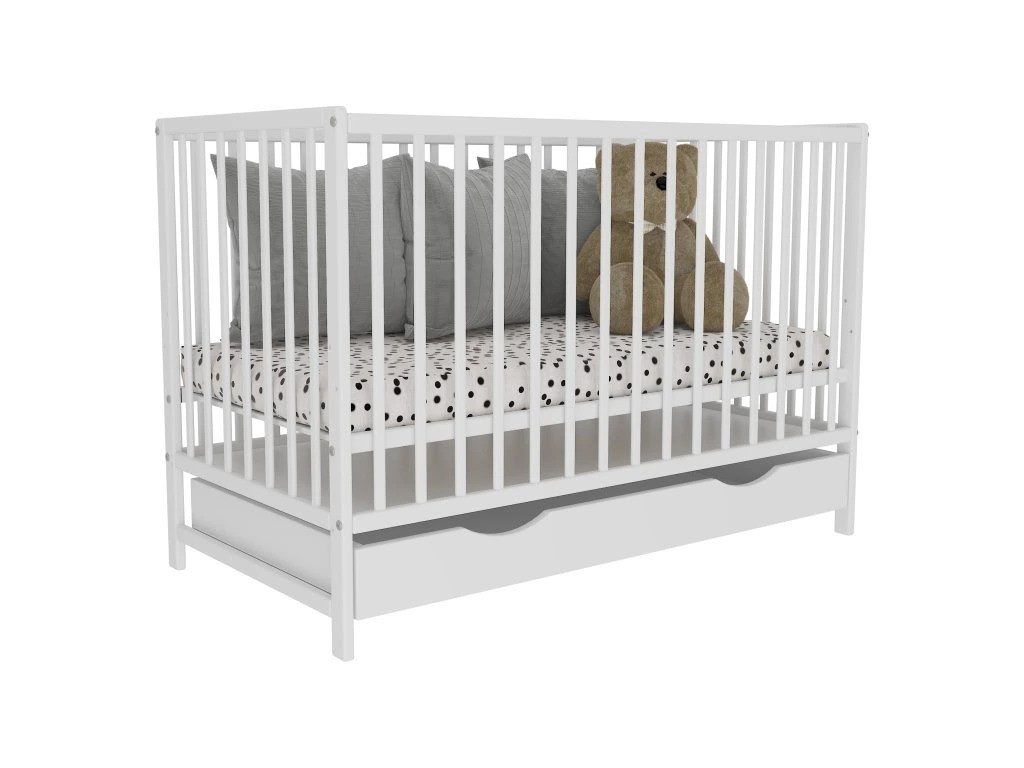 Magdolna fehér kiságy 120cmx 60cm agyneműtartóval