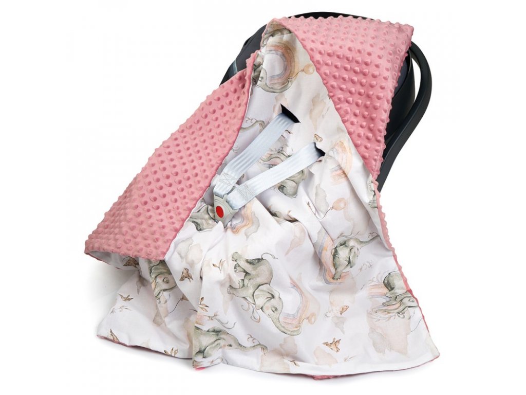 Deka do autosedačky magic elephant ružová