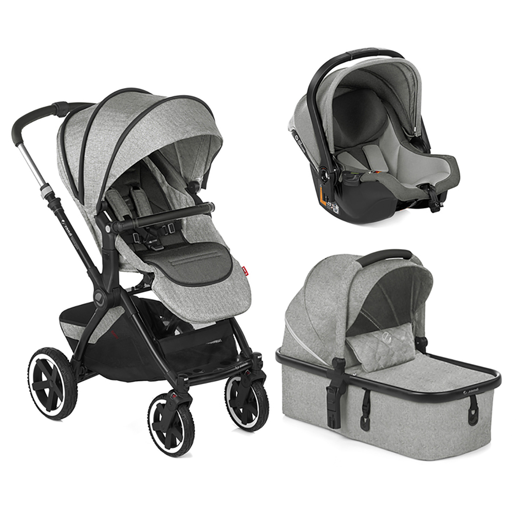JANÉ Babakocsi kombinált Crosslight + mózeskosár Micro Pro + autósülés Koos i-size Dim Grey