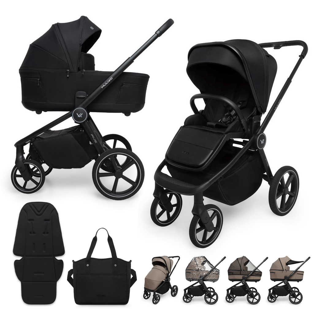MUUVO Kombinált babakocsi Five 2 az 1-ben Classic Black