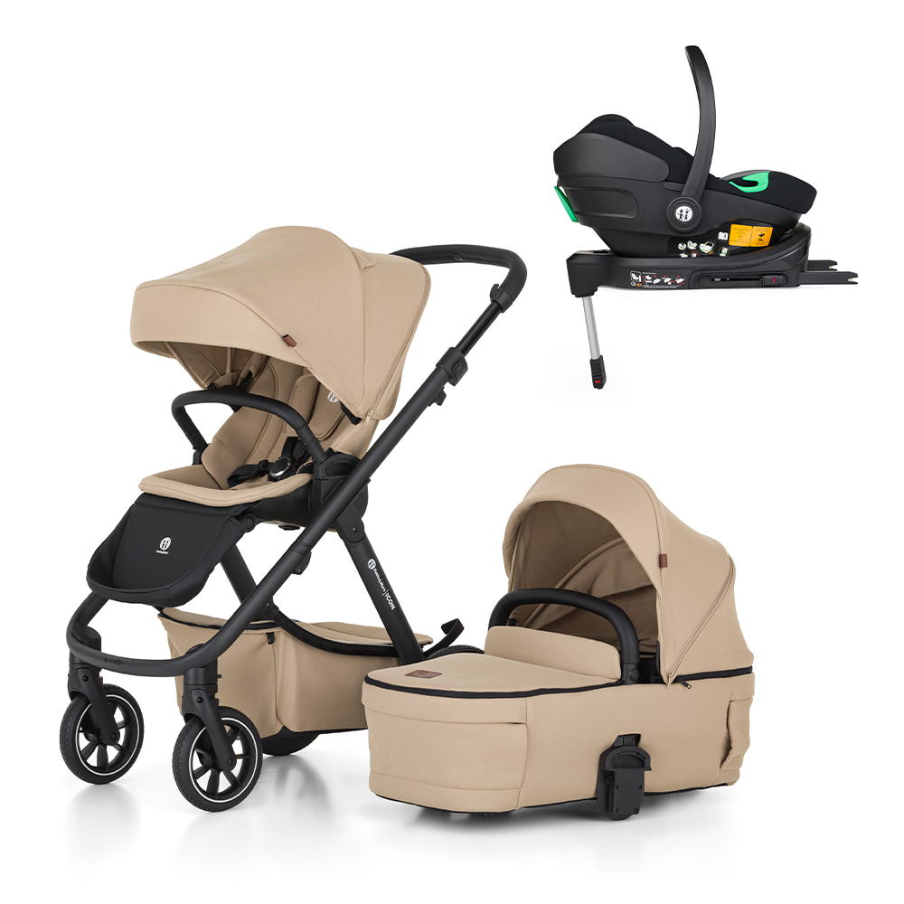 PETITE&MARS Kombinált babakocsi ICON 2in1 Mocha Beige LITE RWS + Core Pro i-Size Black Grey + Bázis