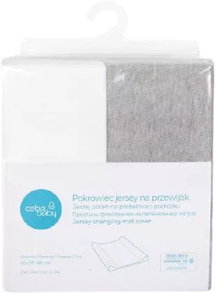 Ceba Baby pelenkázó lap huzat 50x70-80cm Light grey melange + white 2db