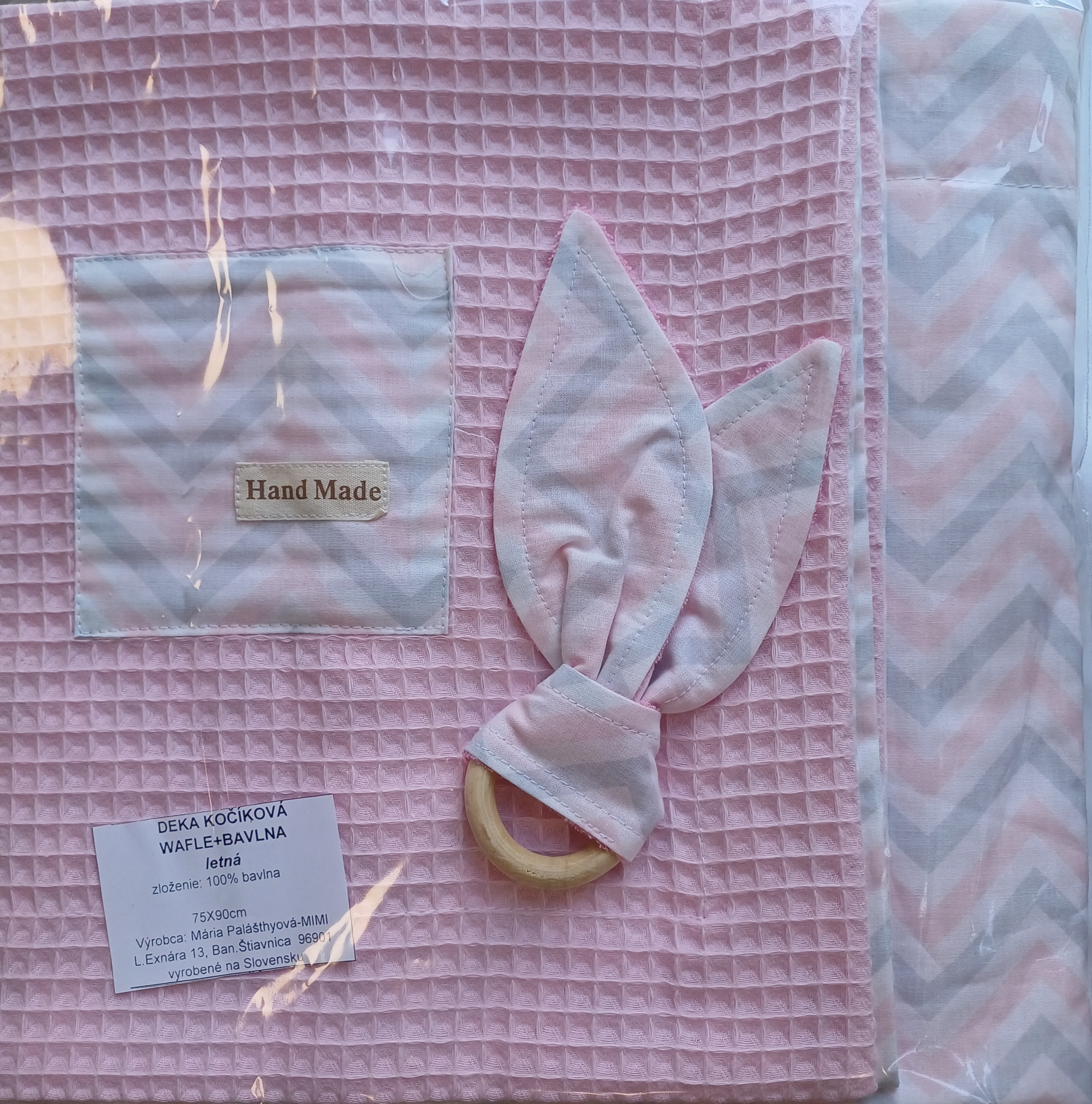 Handmade nyári takaró rágókával - rózsaszín