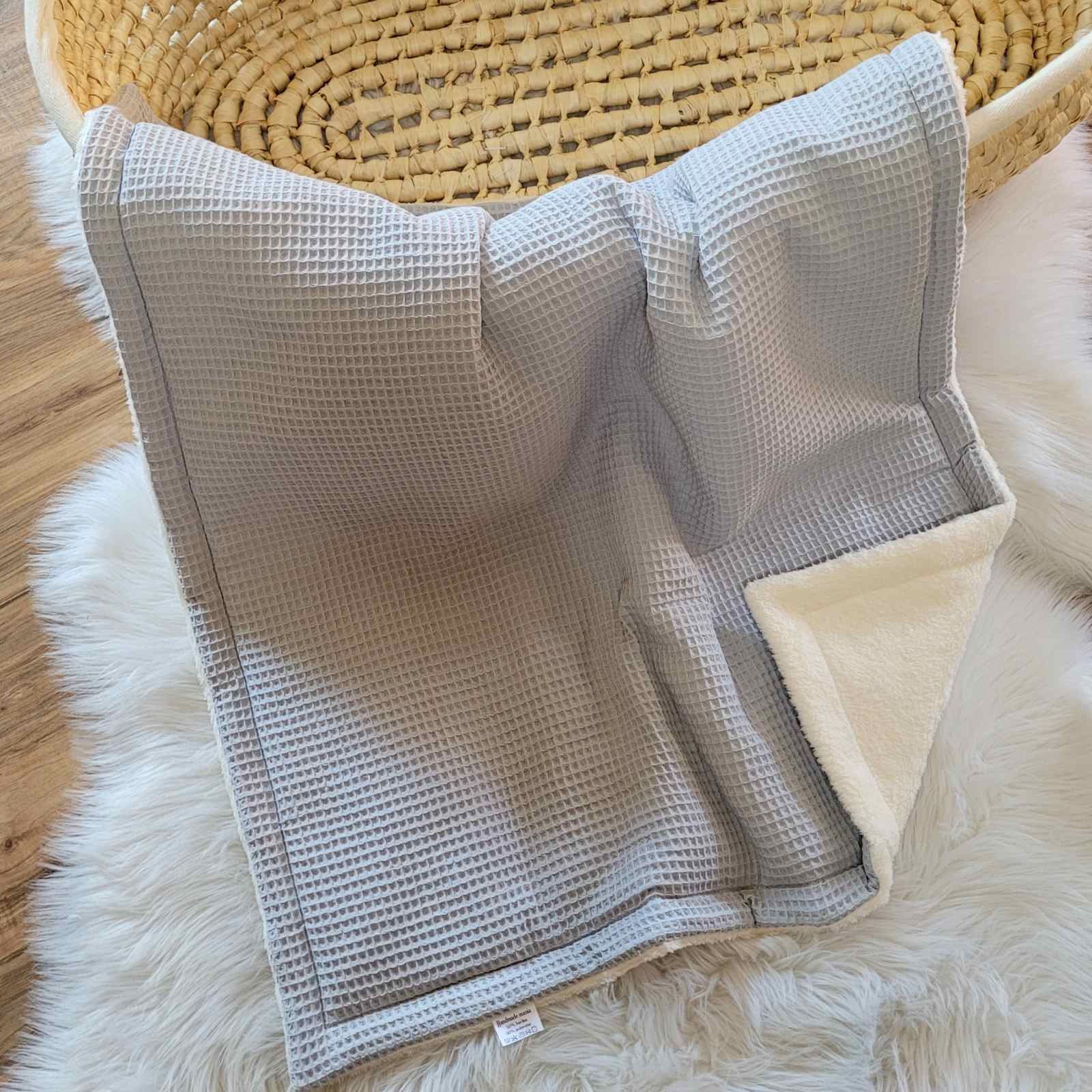 Handmade téli takaró 2-rétegű szürke