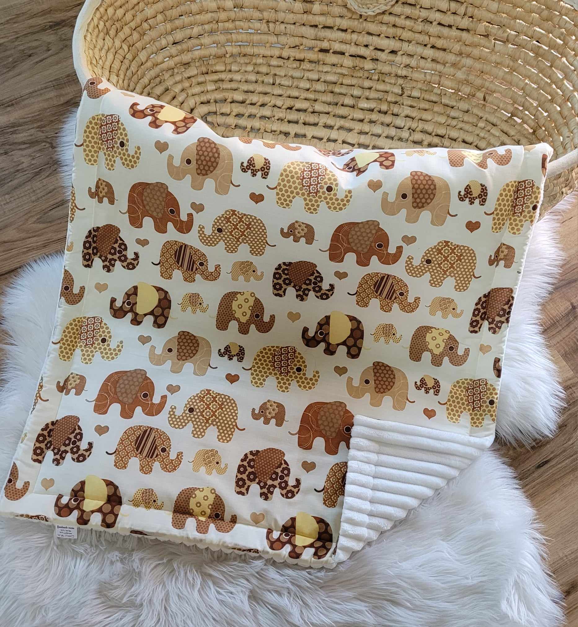 Handmade átmeneti takaró 2-rétegű Elefánt