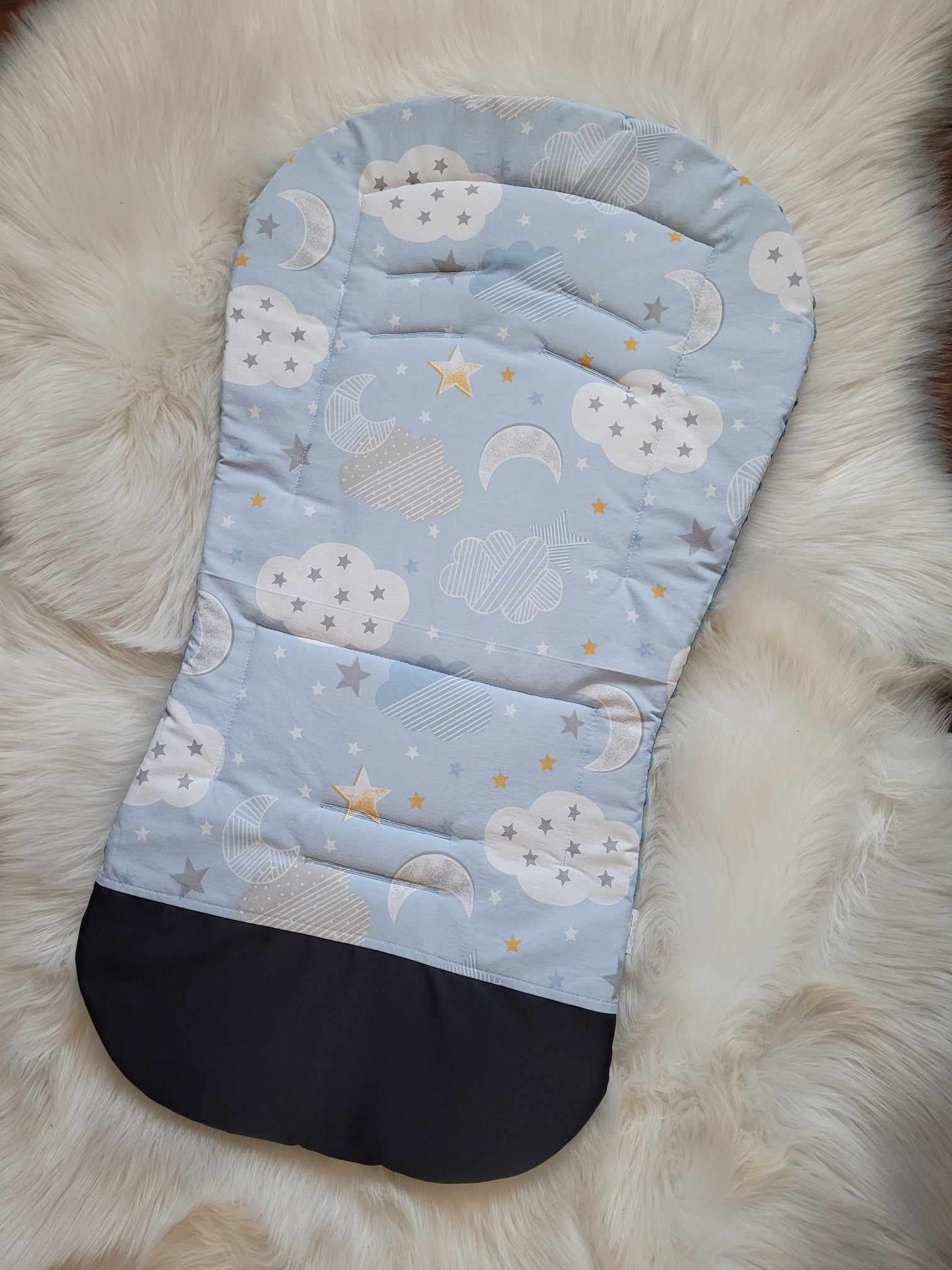 Handmade babakocsibetét felhő-kék