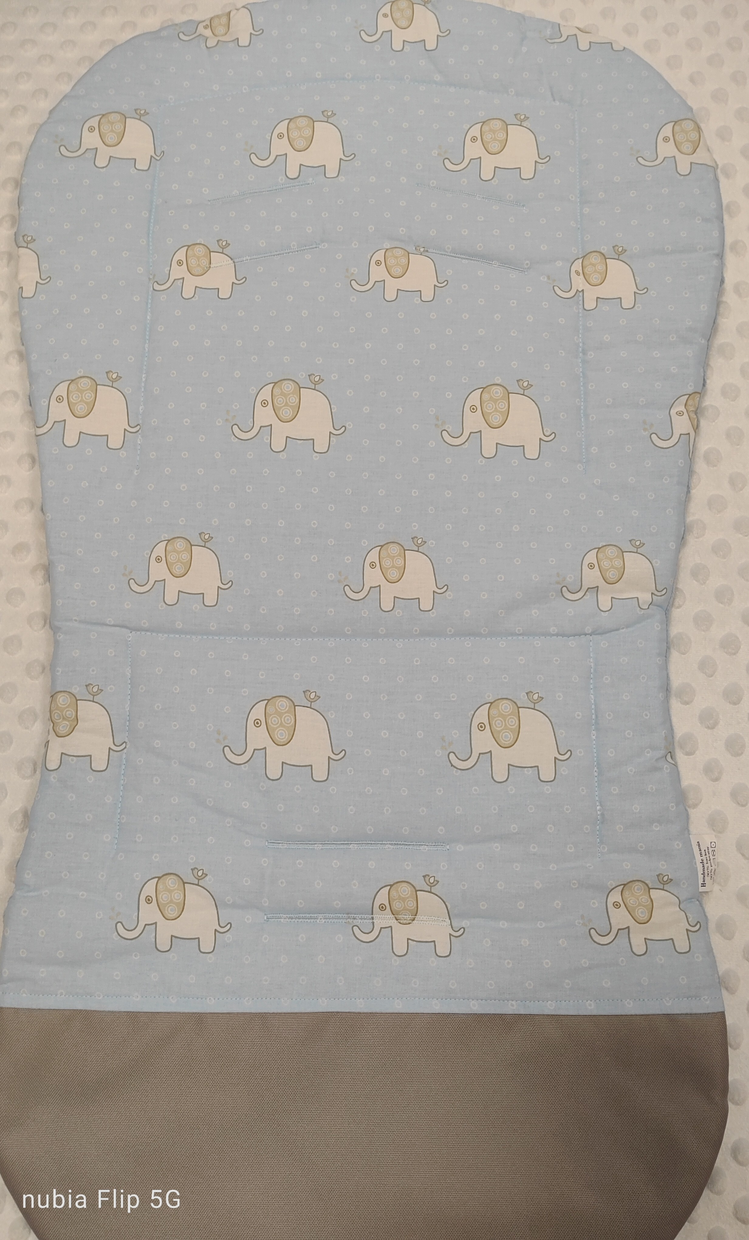 Handmade babakocsibetét elefánt