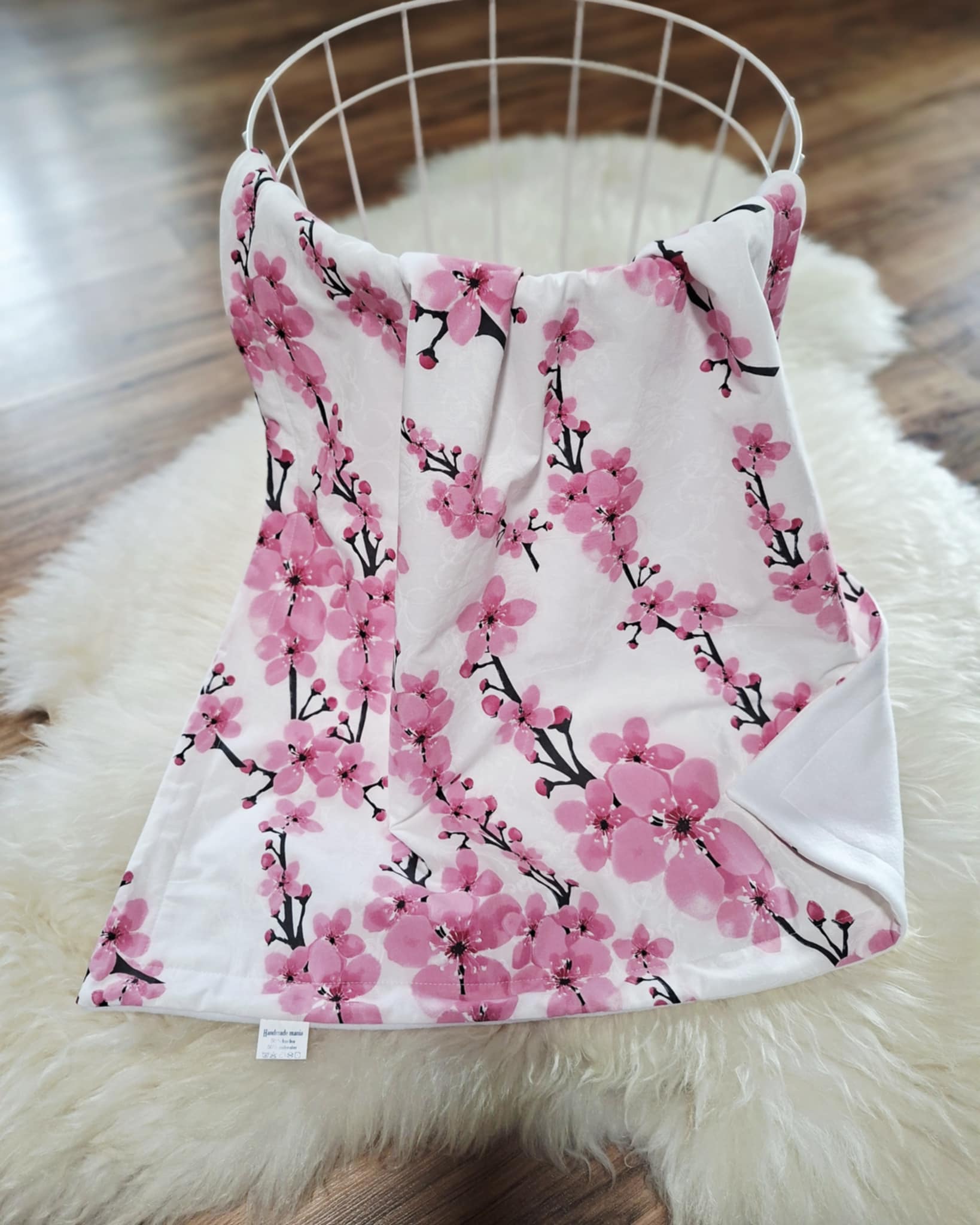 Handmade nyári babatakaró 70x90cm virágok