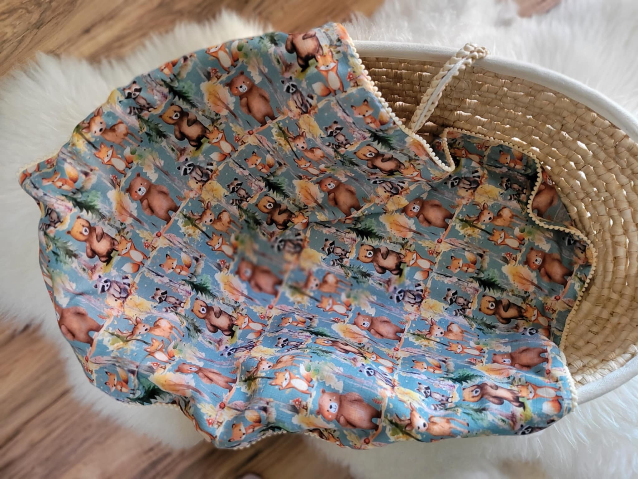 Handmade nyári babatakaró 70x90cm állatok