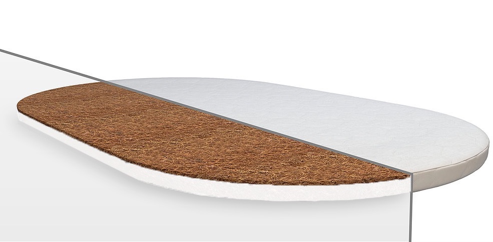 MIMIKO Matrac ovális kókusz + PUR hab 72x120 cm