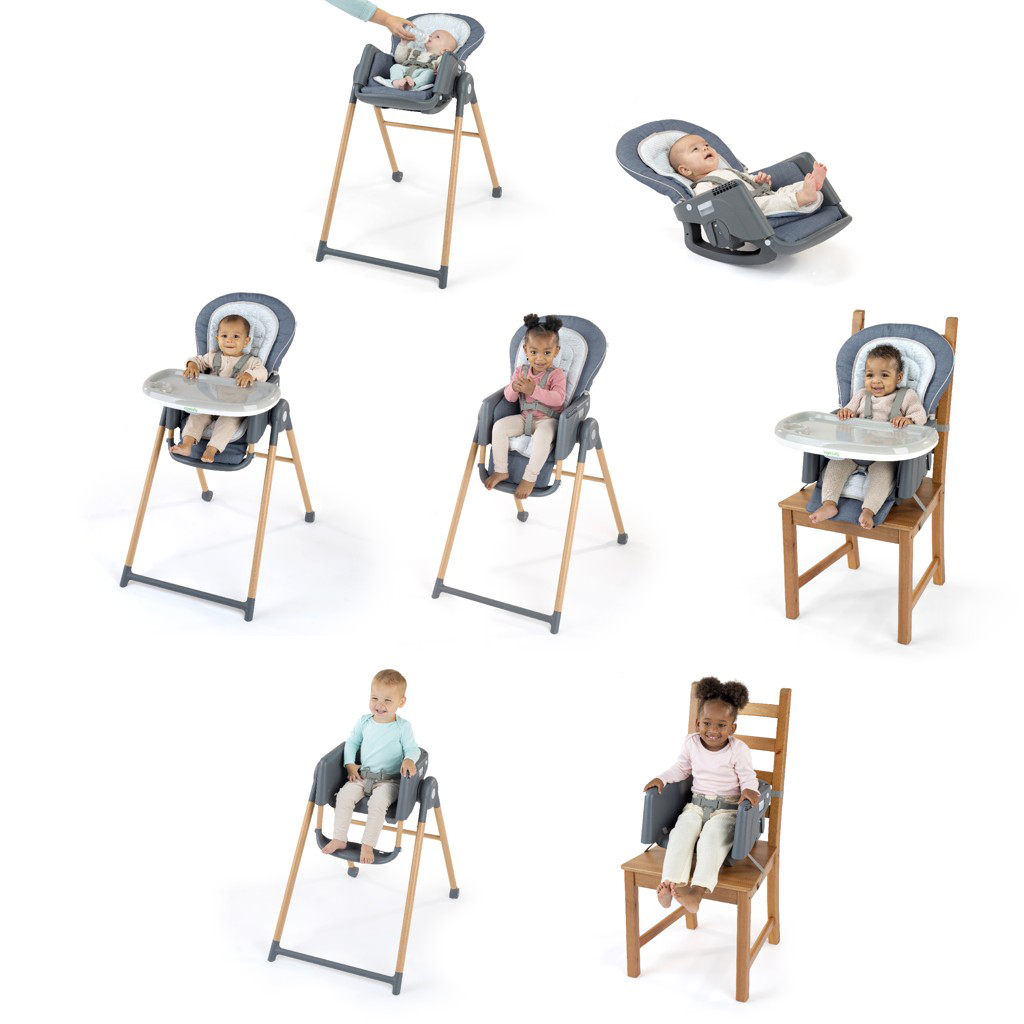 INGENUITY Deluxe 7 az 1-ben Proper Positioner™ Chambray etetőszék 0 hónapos kortól 23 kg-ig