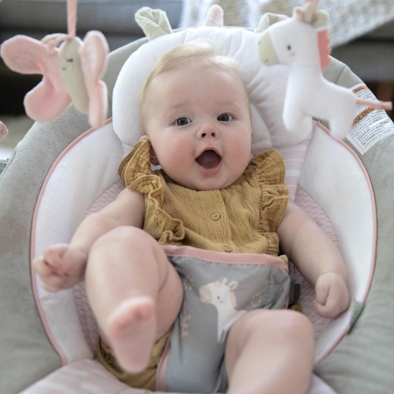 Ingenuity Cradling Bouncer Flora the Unicorn baba pihenőszék