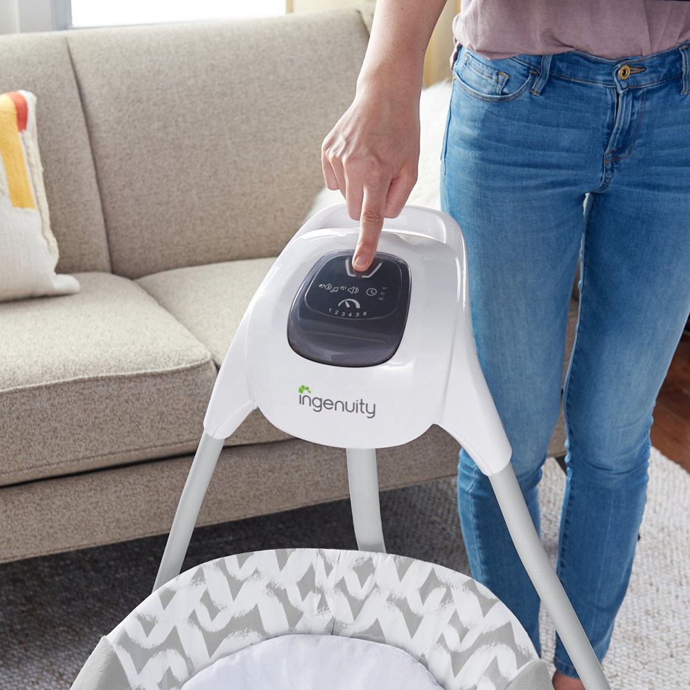 INGENUITY Nagy hinta rezgő hintaszékkel és dallamokkal USB 2in1 Raylan 0hó+, 9 kg-ig