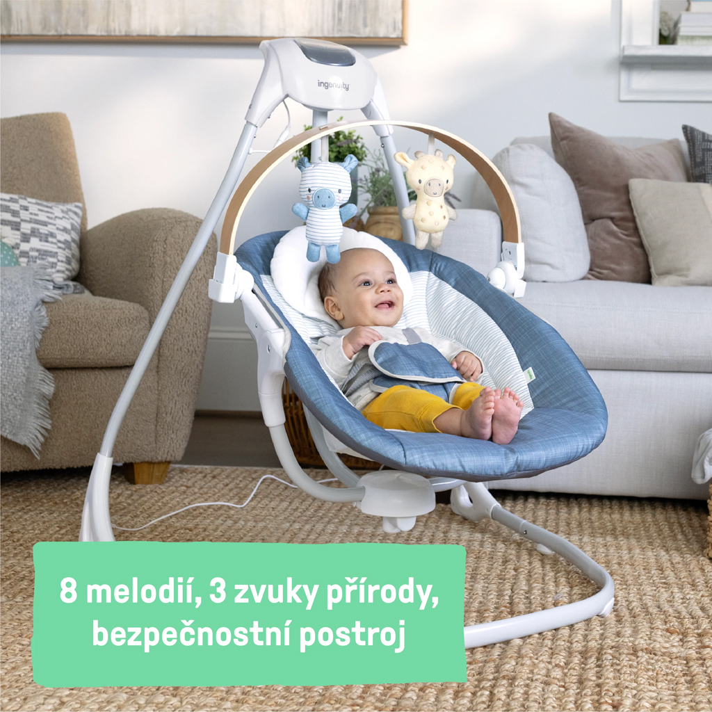 INGENUITY Hintázó zenélő Chambray 0m+, 9 kg-ig