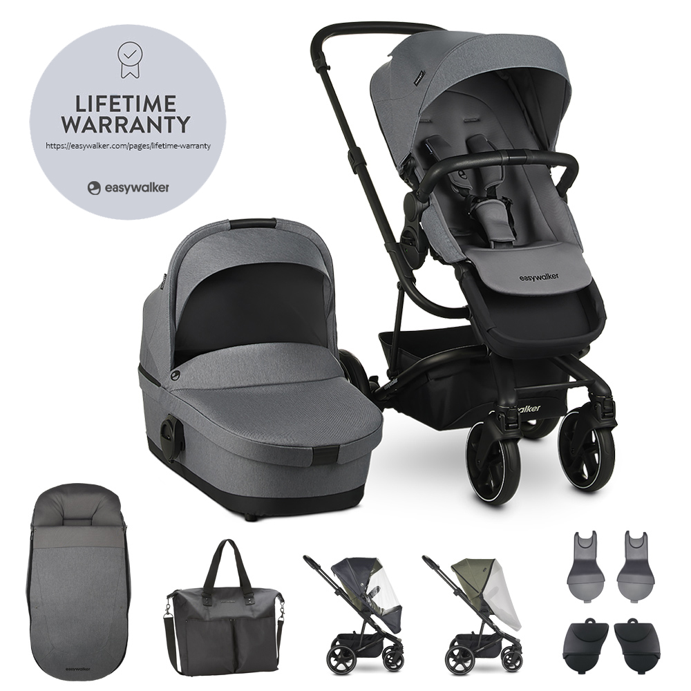 EASYWALKER Szett XXL kombinált babakocsi Harvey3 kiegészítőkkel Fossil Grey