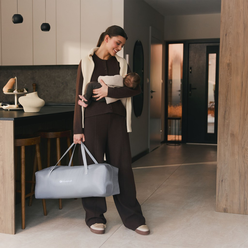 KINDERKRAFT Összecsukható gyerek járóka Ziki Light Grey