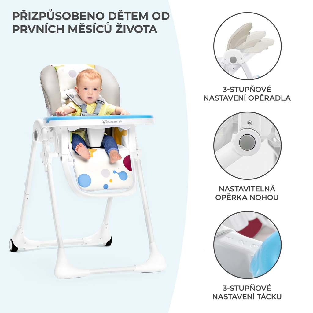 KINDERKRAFT Etetőszék Yummy Pink