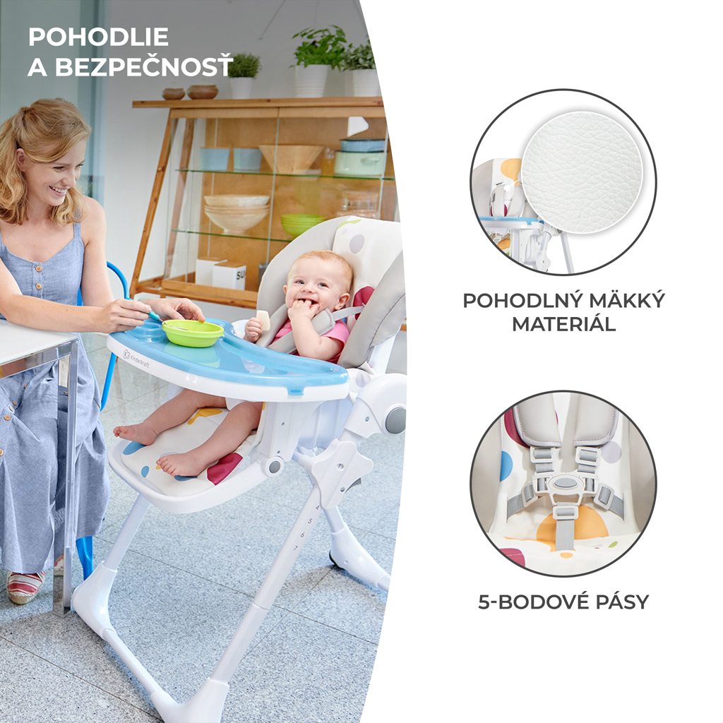 KINDERKRAFT Etetőszék Yummy Pink