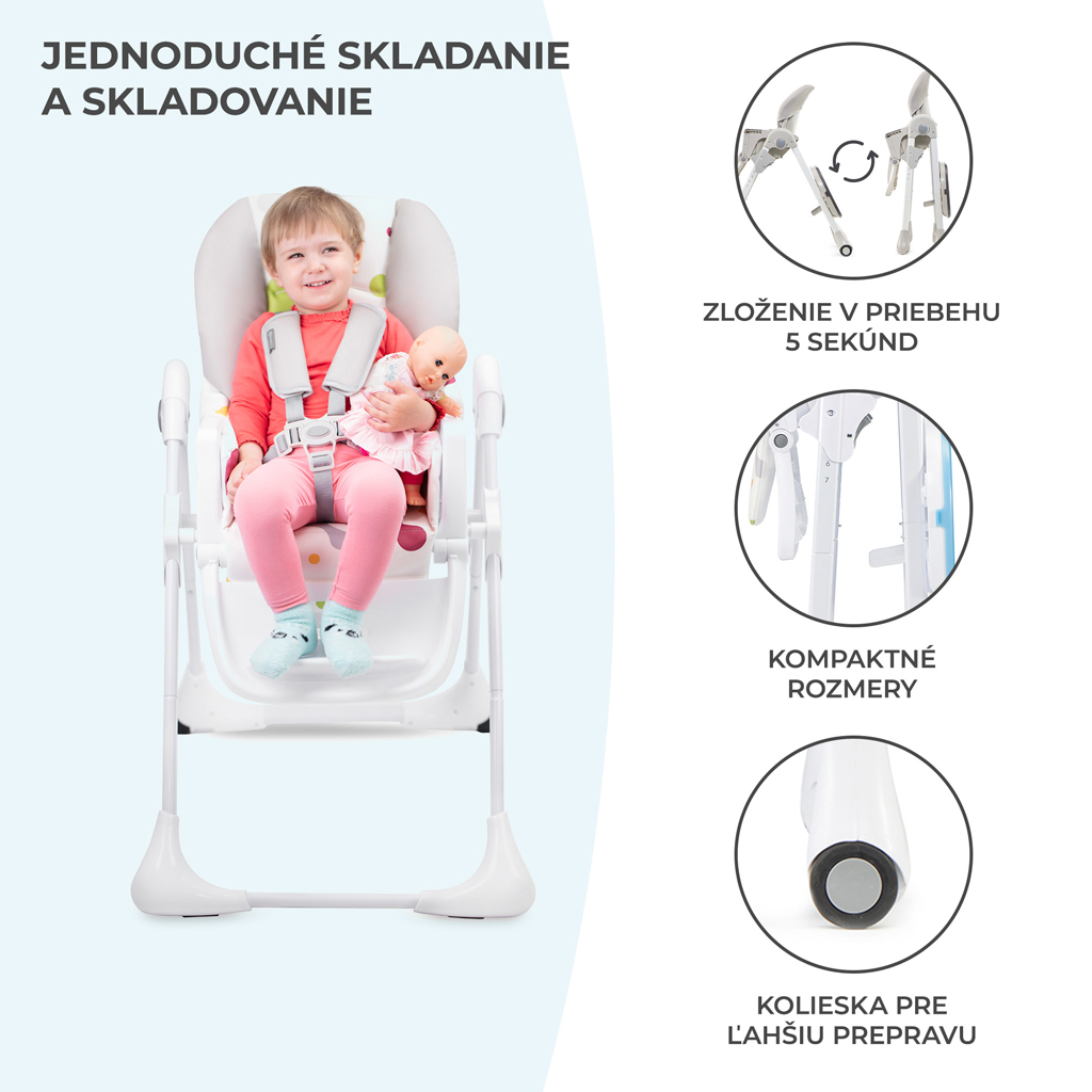 KINDERKRAFT Etetőszék Yummy Grey