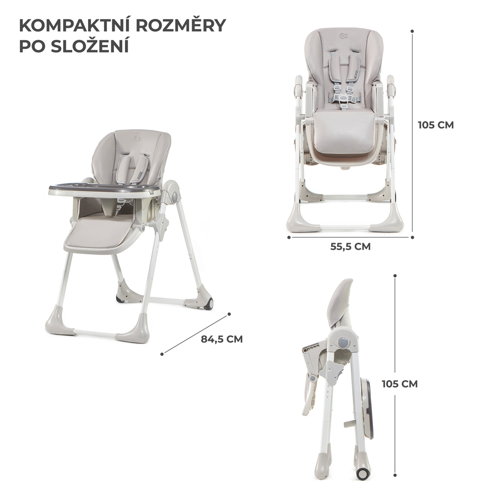 KINDERKRAFT Etetőszék Yummy Grey