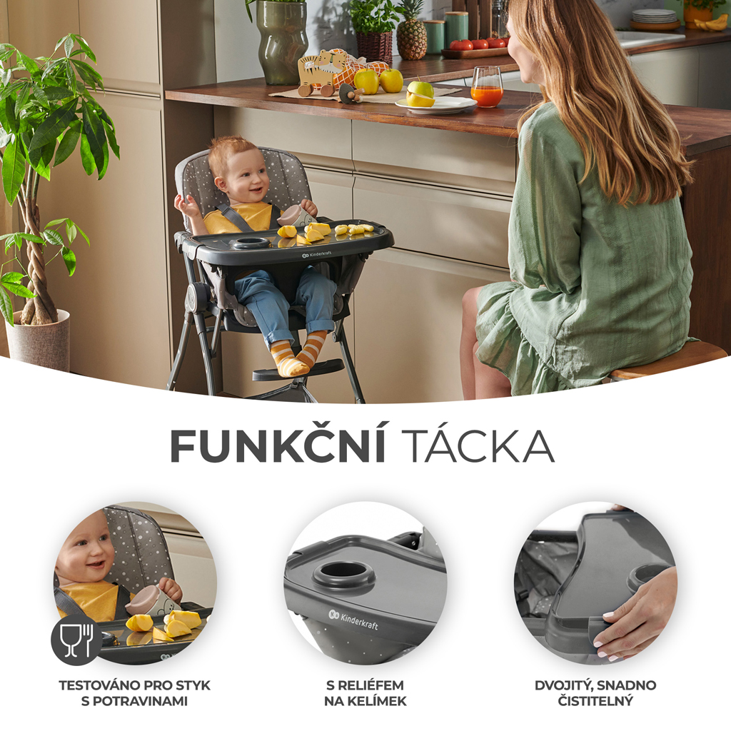 KINDERKRAFT Etetőszék Foldee Green