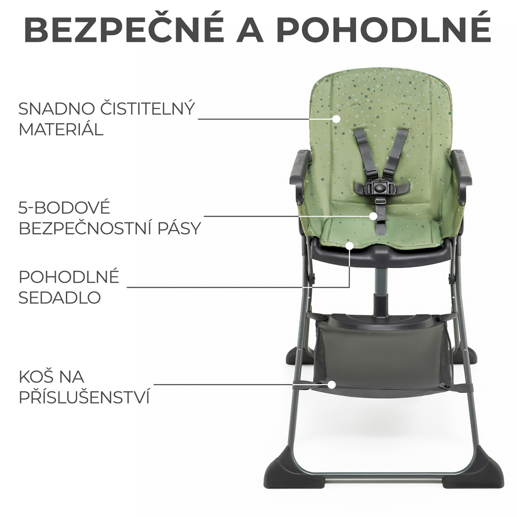 KINDERKRAFT Etetőszék Foldee Green
