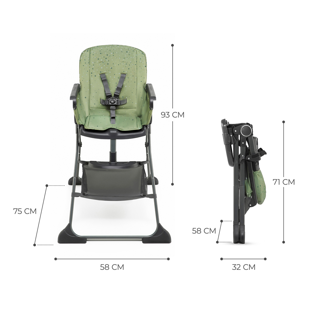 KINDERKRAFT Etetőszék Foldee Green