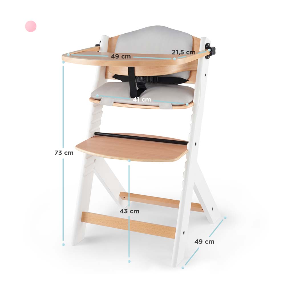 KINDERKRAFT Etetőszék Enock White wooden, Premium