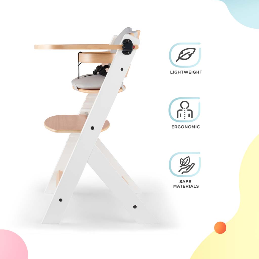 KINDERKRAFT Etetőszék Enock White wooden, Premium