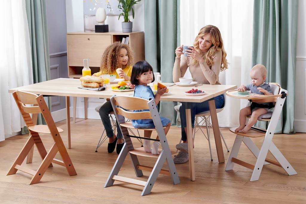 KINDERKRAFT Etetőszék Enock Grey wooden, Premium
