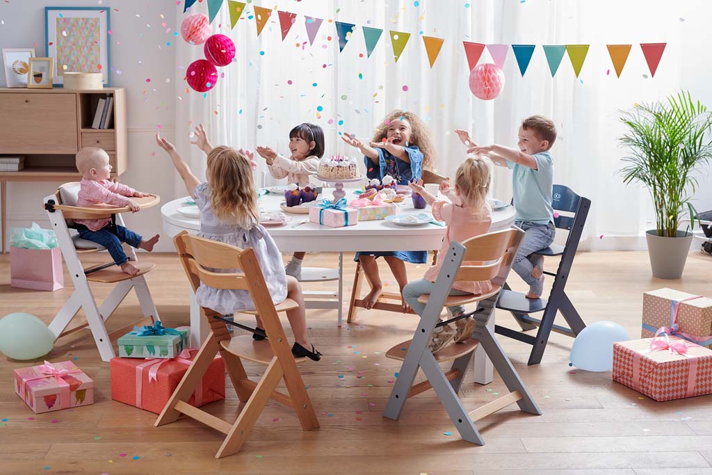 KINDERKRAFT Etetőszék Enock Grey wooden, Premium