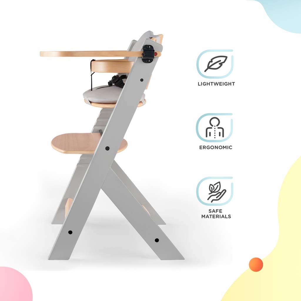 KINDERKRAFT Etetőszék Enock Grey wooden, Premium