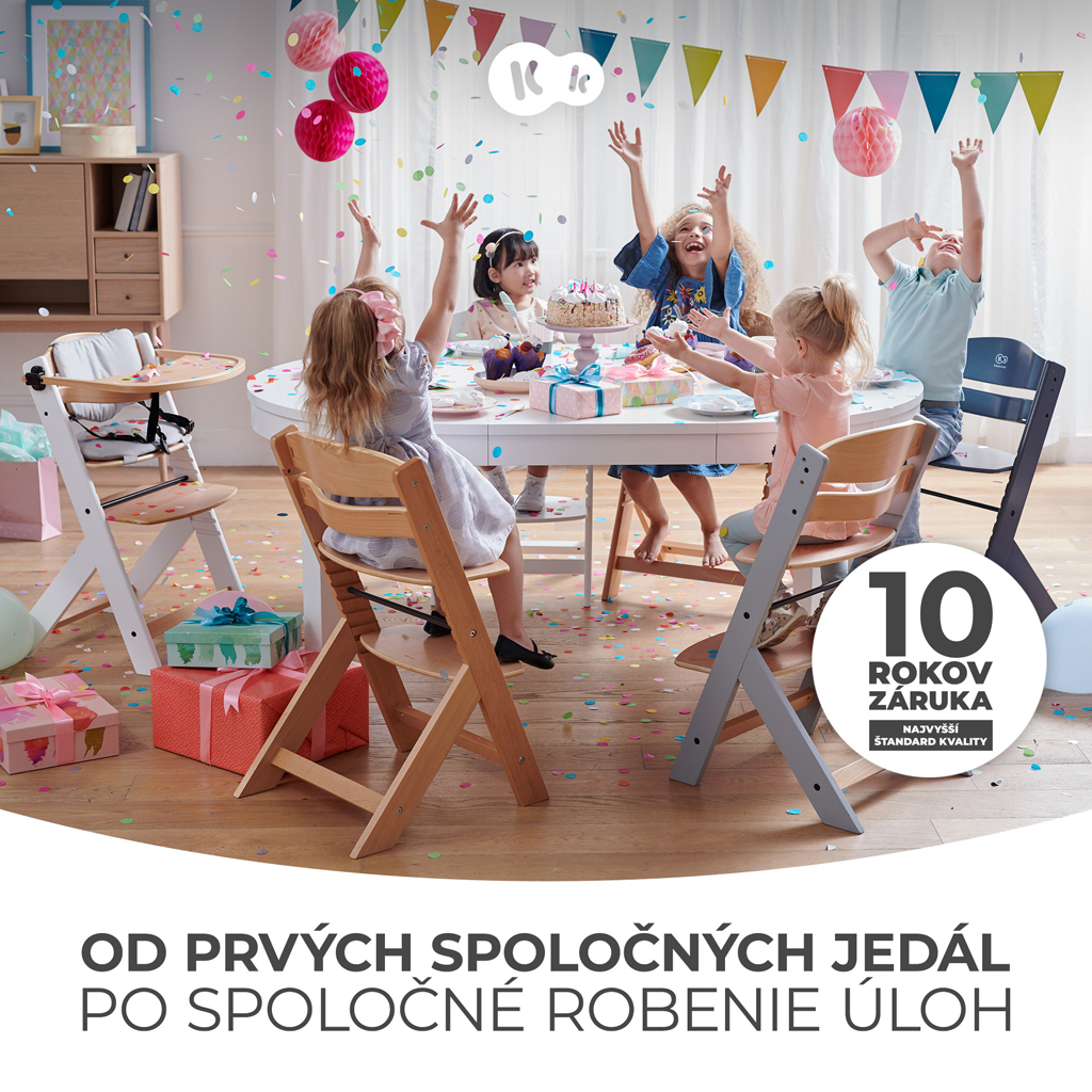 KINDERKRAFT Etetőszék Enock Grey wooden, Premium