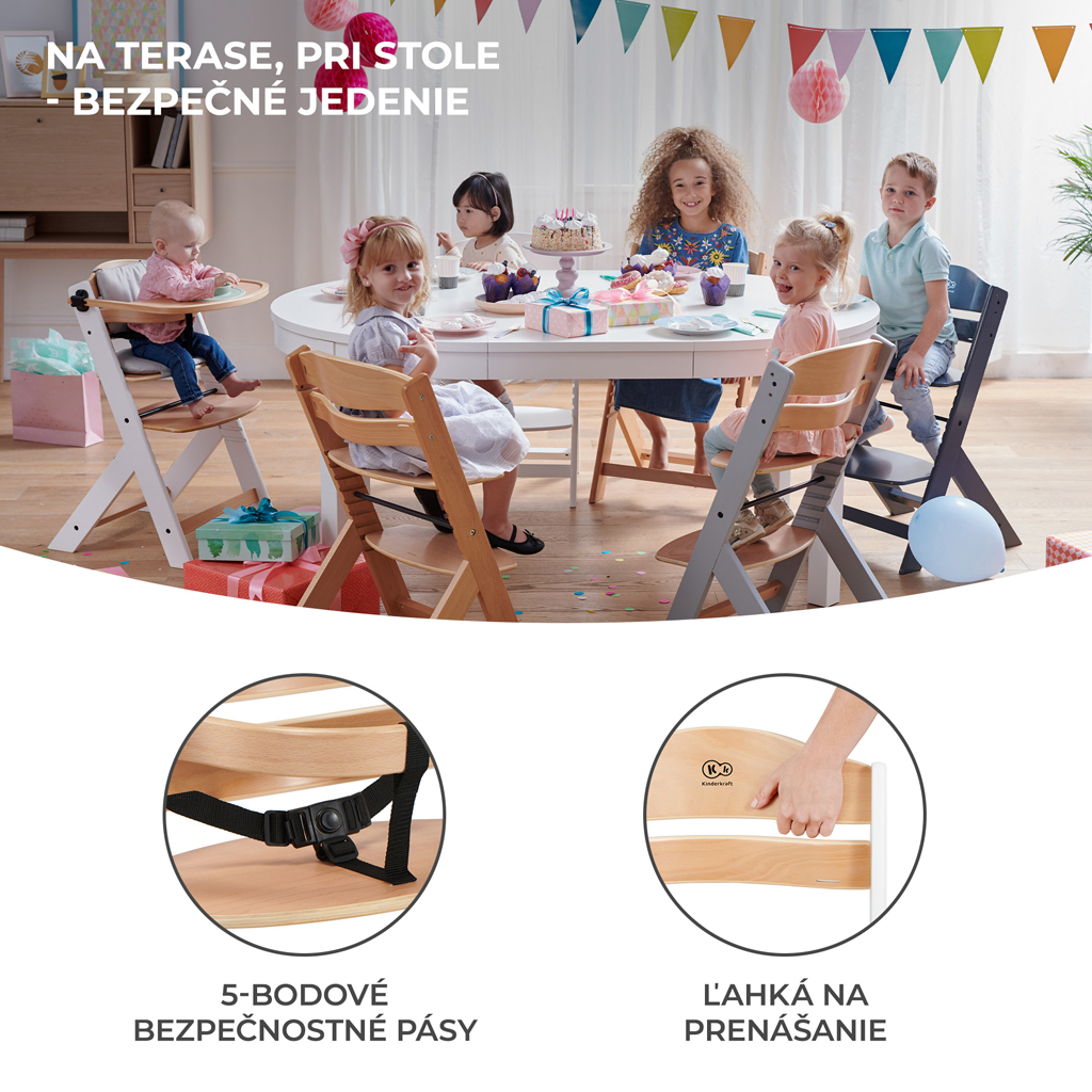 KINDERKRAFT Etetőszék Enock Grey