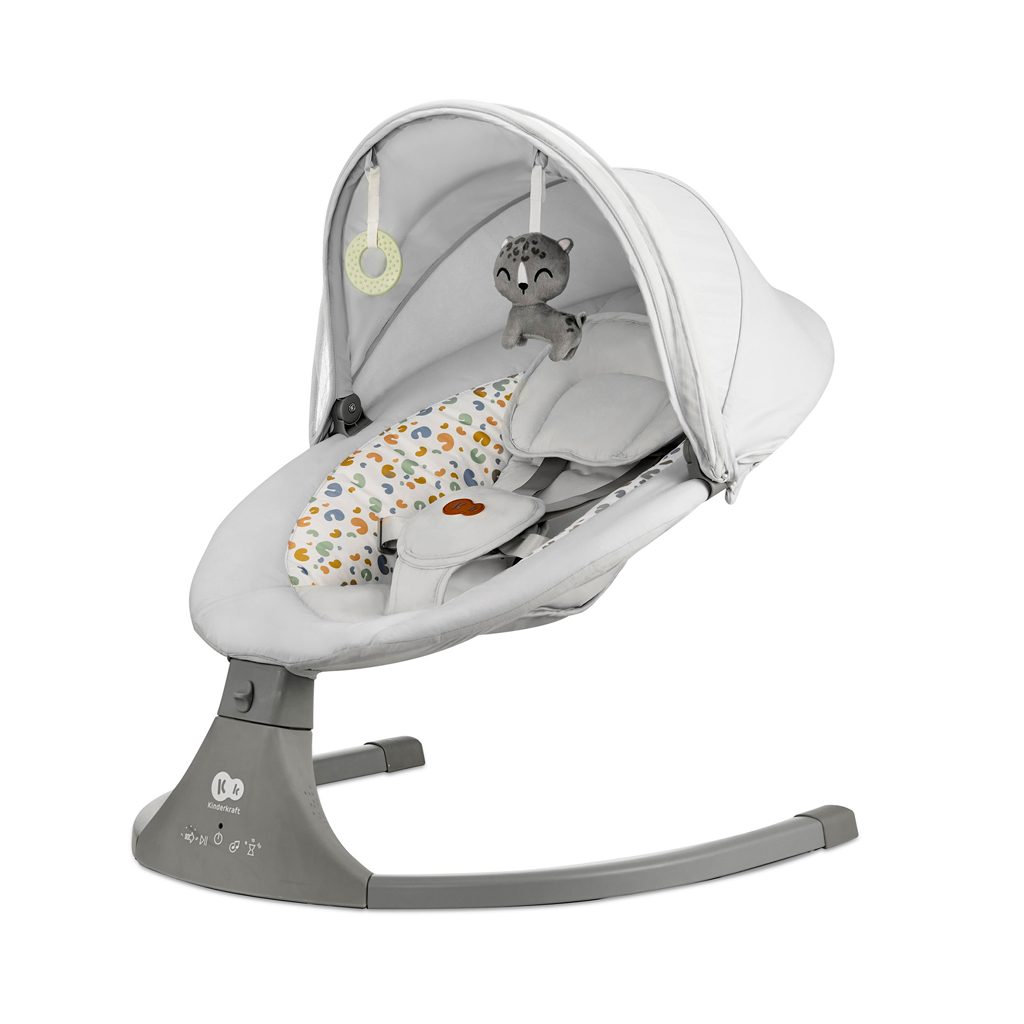 KINDERKRAFT - Gyerek hintaszék dallammal 2 az 1-ben LUMI, Premium Light Grey