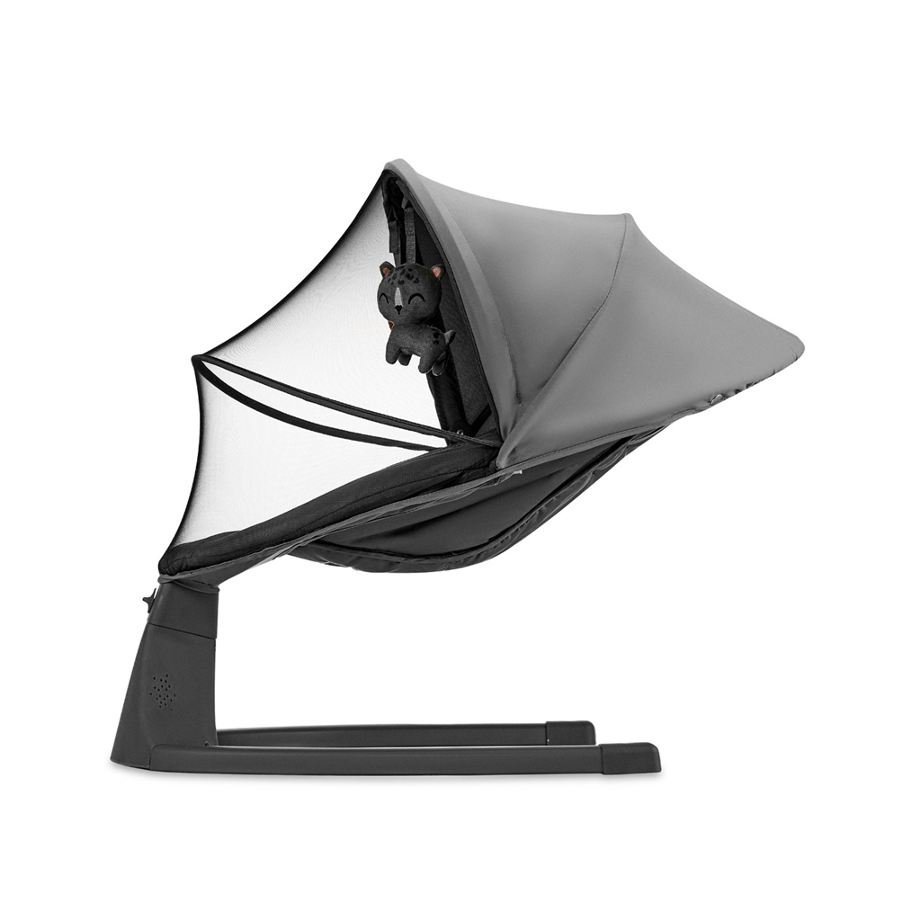 KINDERKRAFT - Gyerek hintaszék dallammal 2 az 1-ben LUMI, Premium Dark Grey