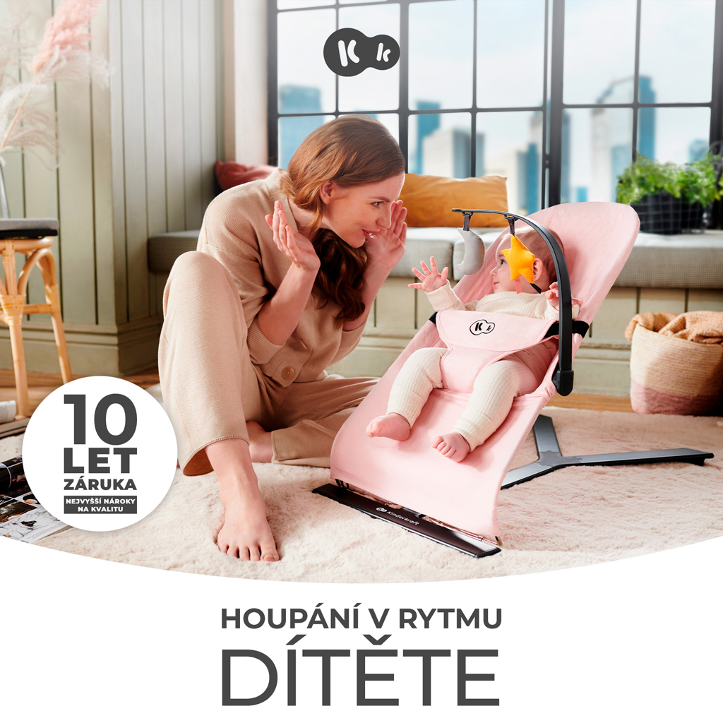 KINDERKRAFT Pihenőszék hintázó Mimi Grey, 9 kg-ig