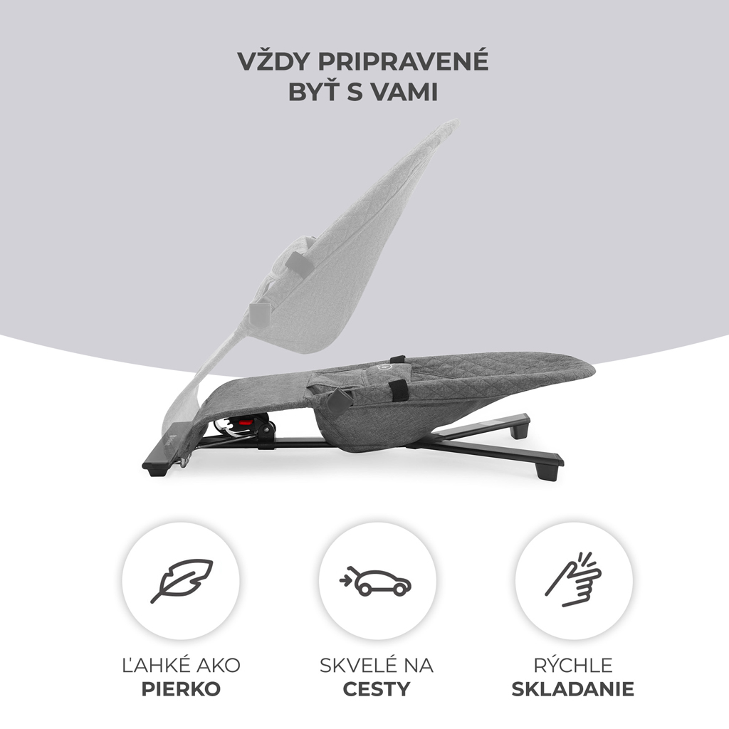 KINDERKRAFT Pihenőszék hintázó Mimi Grey, 9 kg-ig