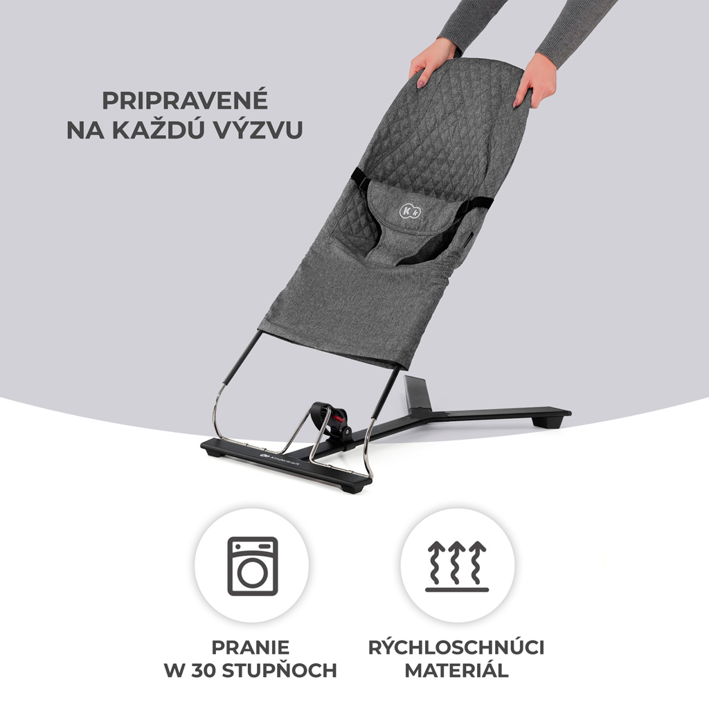 KINDERKRAFT Pihenőszék hintázó Mimi Grey, 9 kg-ig