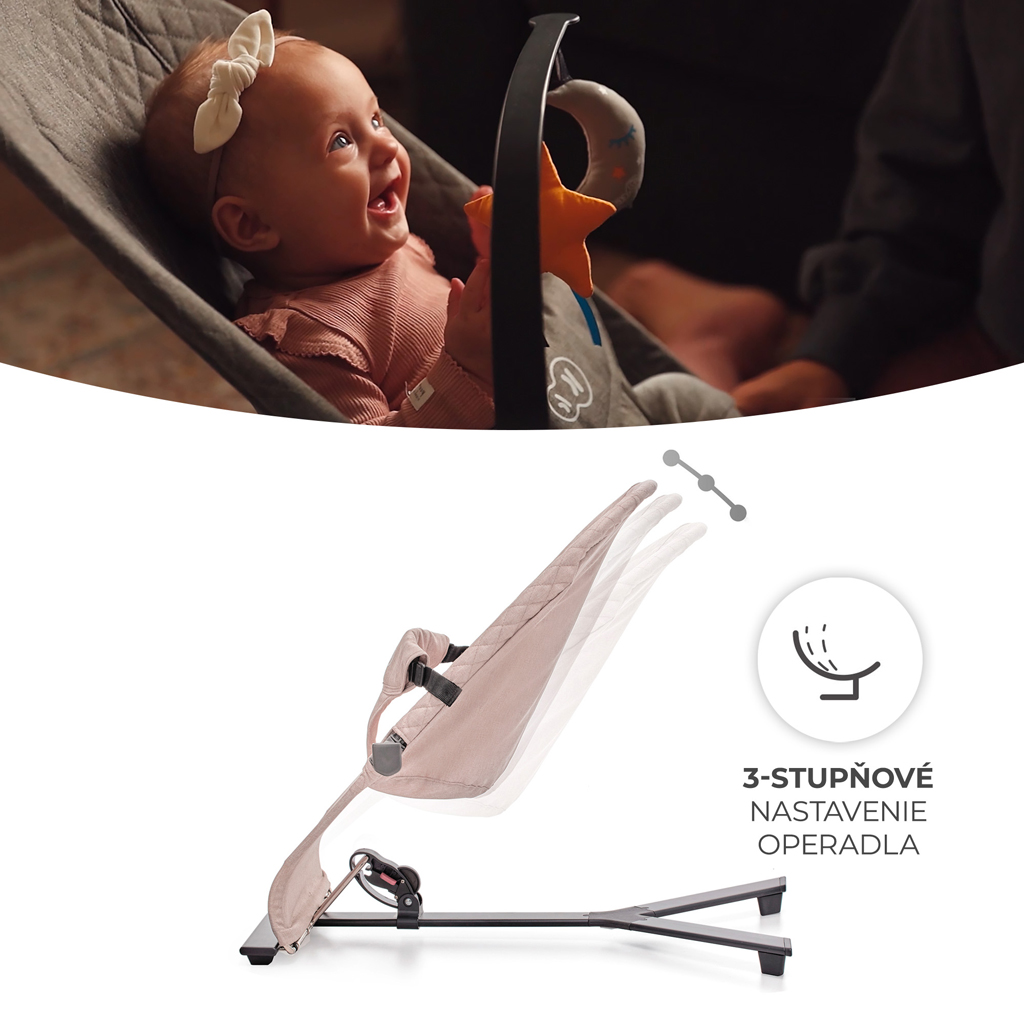 KINDERKRAFT Pihenőszék hintázó Mimi Beige, 9 kg-ig