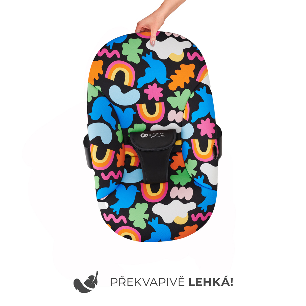 KINDERKRAFT Pihenőszék hintázó Calmee Happy Shapes 0m+, 9kg-ig
