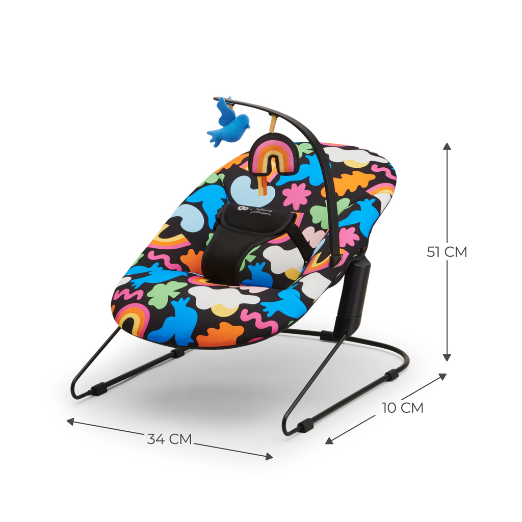 KINDERKRAFT Pihenőszék hintázó Calmee Happy Shapes 0m+, 9kg-ig