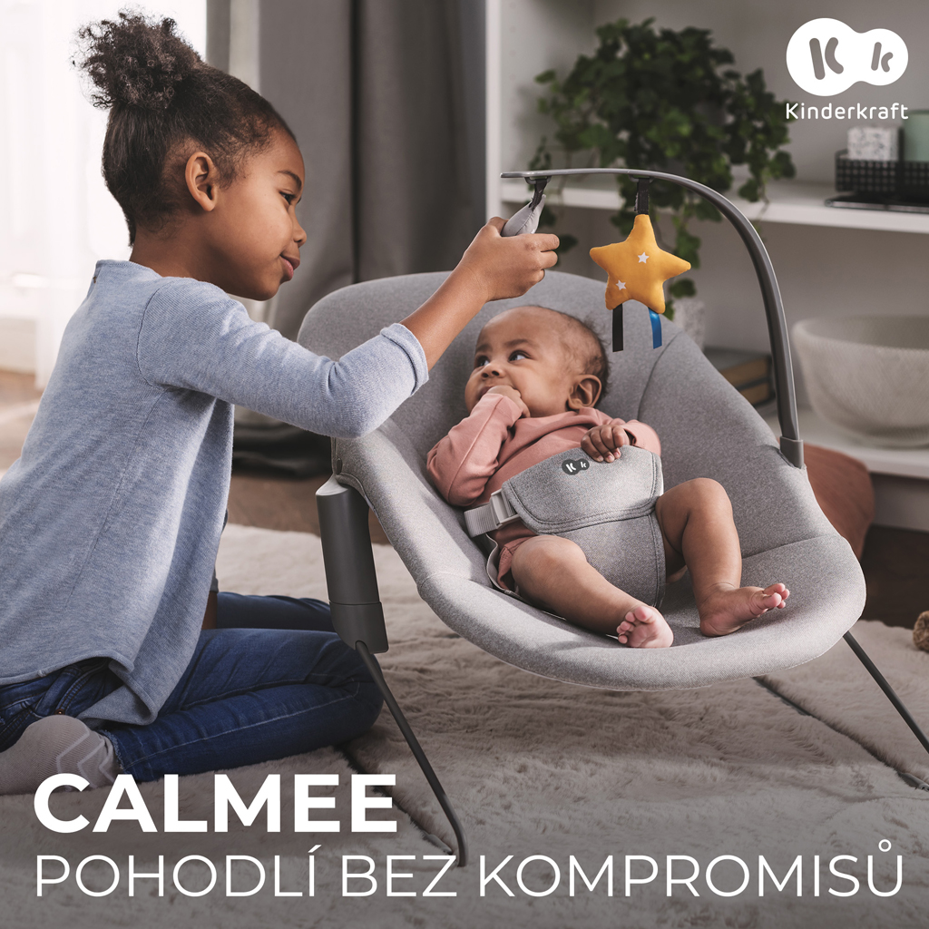 KINDERKRAFT Pihenőszék hintázó Calmee Happy Shapes 0m+, 9kg-ig