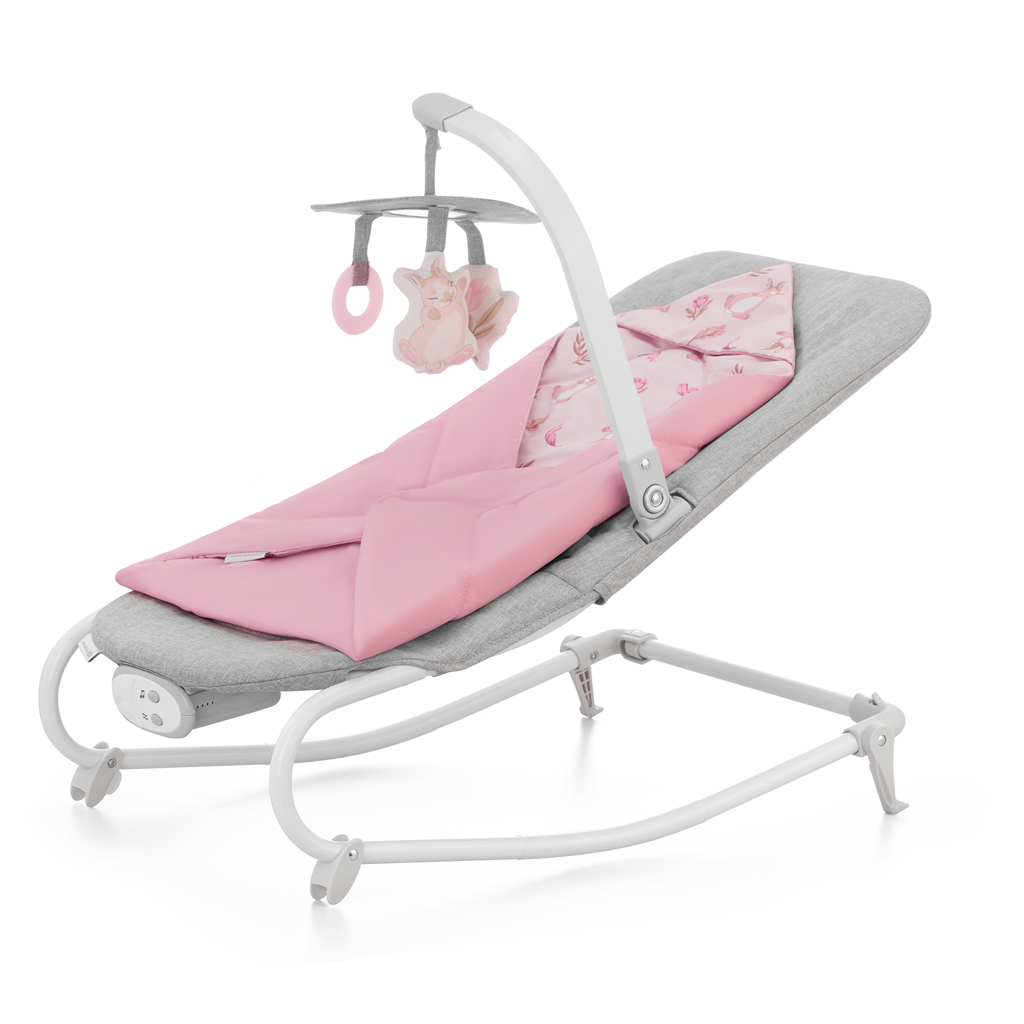 KINDERKRAFT Felio 2 vibráló hinta zenével 0m+, 9 kg-ig Peony Rose