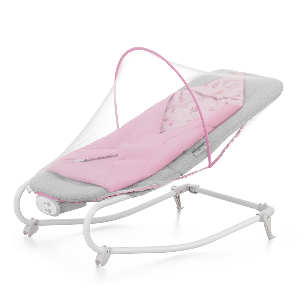KINDERKRAFT Felio 2 vibráló hinta zenével 0m+, 9 kg-ig Peony Rose