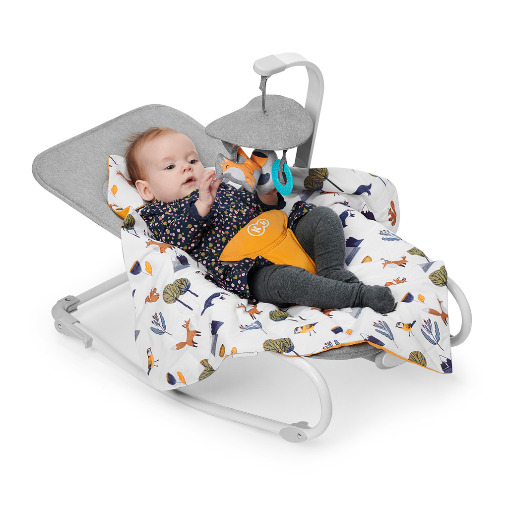 KINDERKRAFT Felio 2 vibráló hinta zenével 0m+, 9 kg-ig Peony Rose