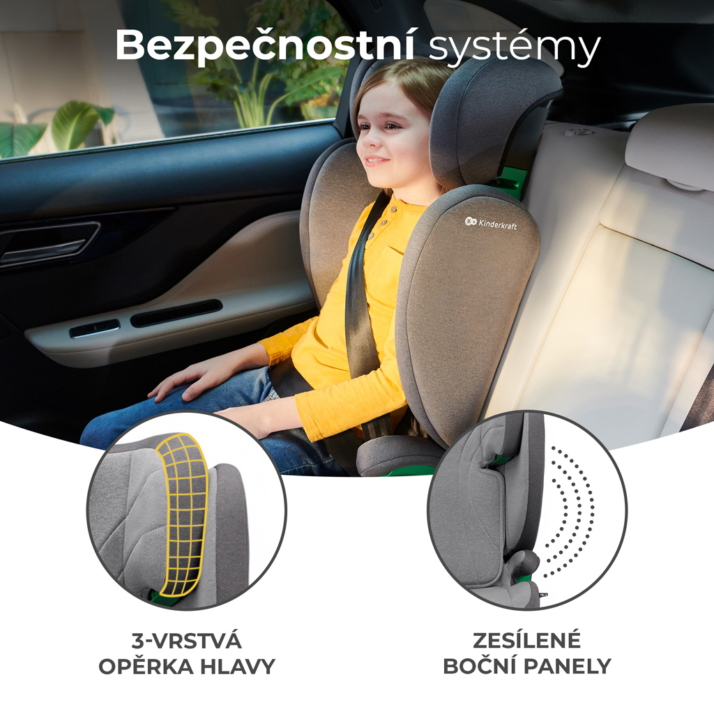 KINDERKRAFT Junior Fix 2 100-150 cm Rocket Grey