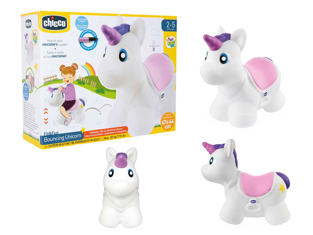 CHICCO felfújható ugráló egyszarvú 24h+