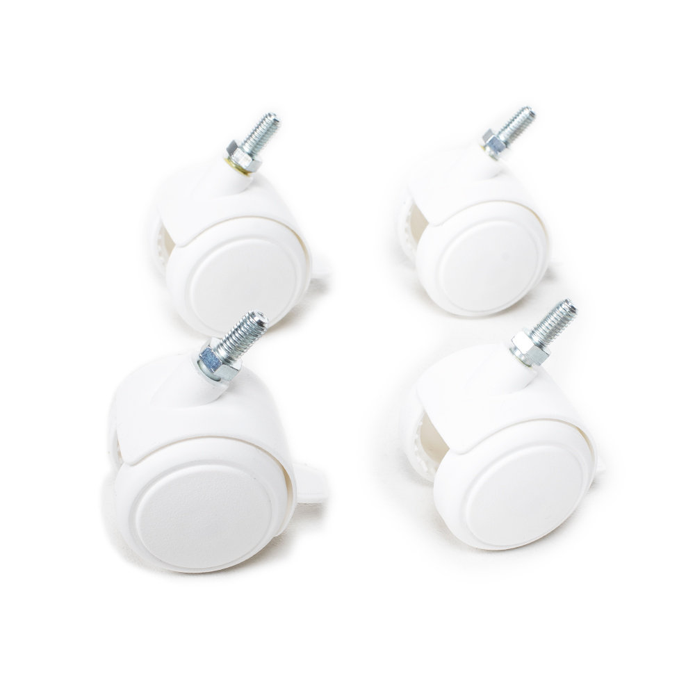 MIMIKO Kerekek biztosítóval fehér a kiságyhoz