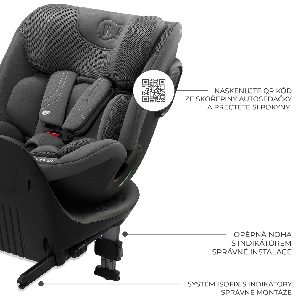 KINDERKRAFT Autósülés Xrider 2 i-size 40-150 cm Szürke